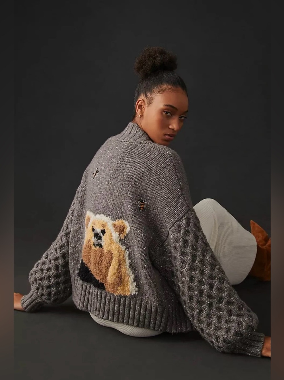 Anthropologie Pilcro Bear Cardigan Sweater (Size M)
